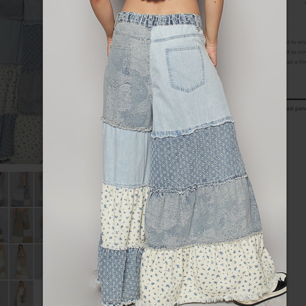 POL Light Blue Patchwork Flare Jeans - Picture 4 of 4